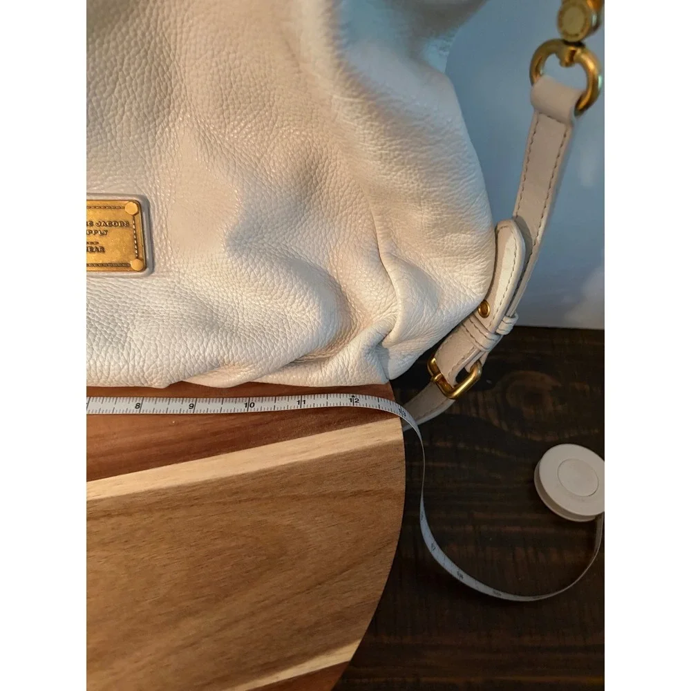 Marc by Marc Jacobs Cream Classic Q Fran Leather Hobo Crossbody Bag